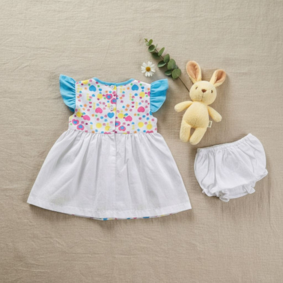 New Baby Girl Dress Set with matching headband underwear size 6 to 9 months - Picture 3 of 3